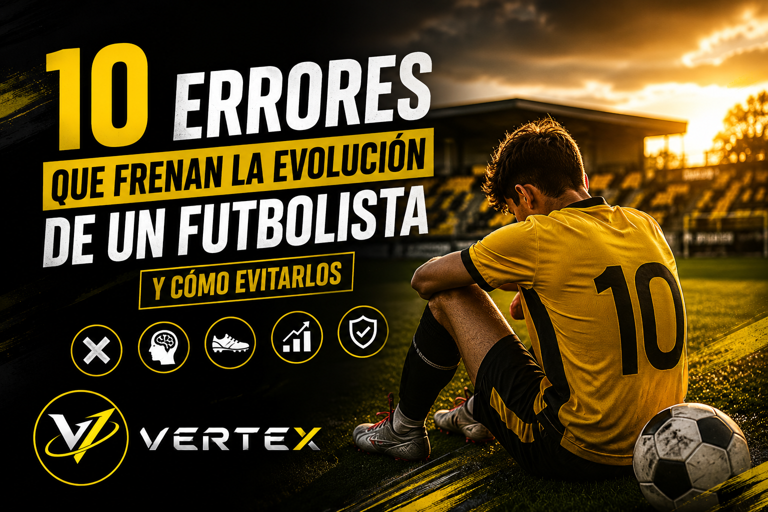 Joven futbolista entrenando aspectos individuales en Vertex, Valencia